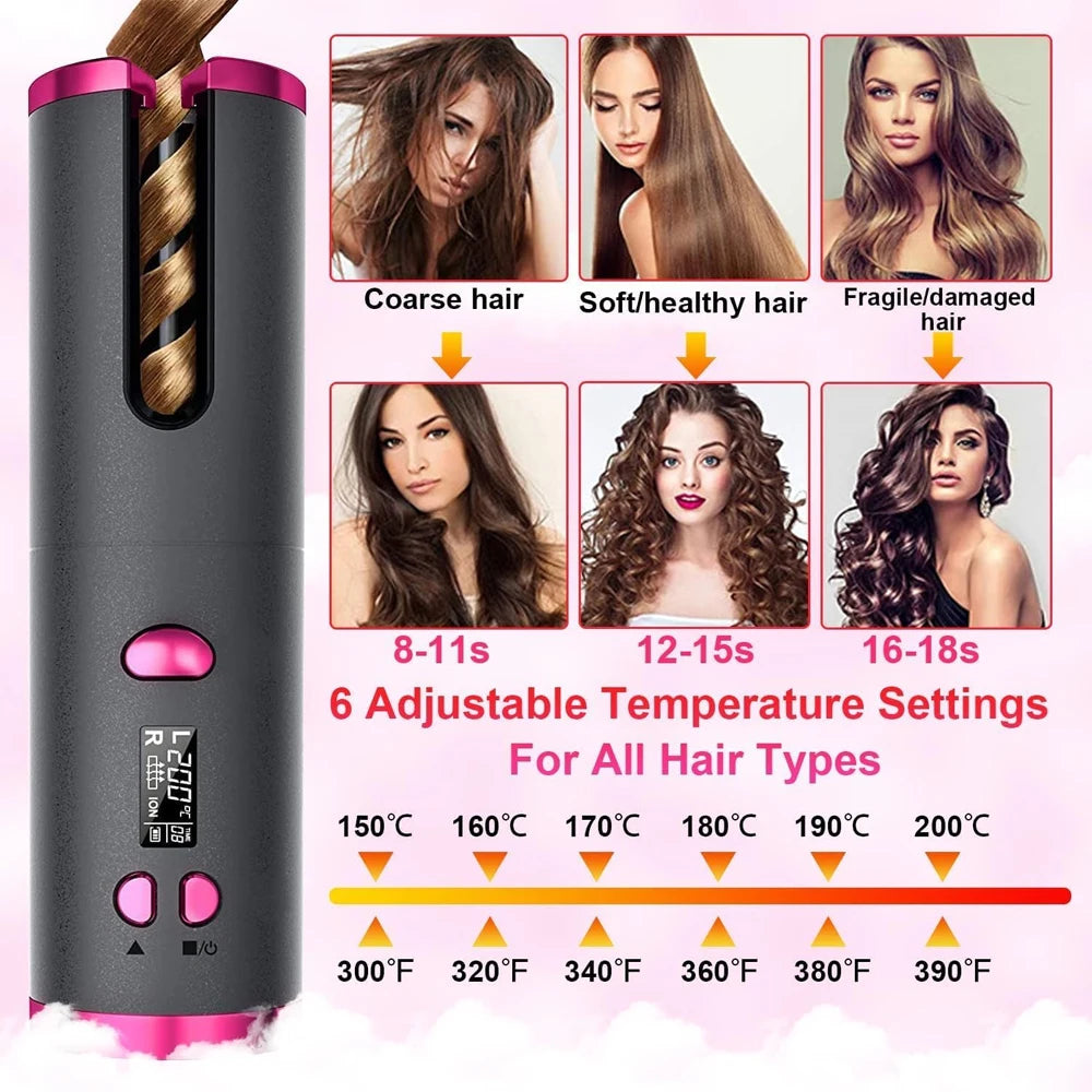 Marbendi Wireless Automatic Curling Iron for Effortless Waves