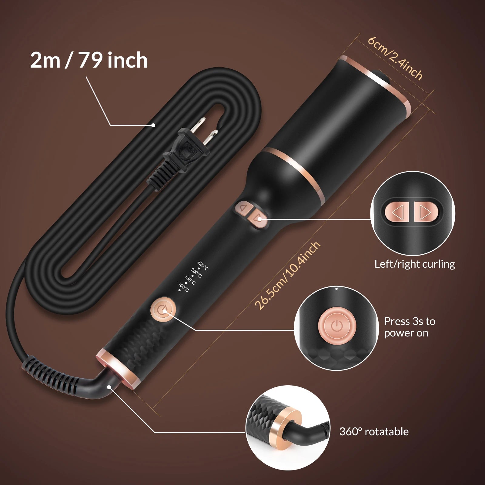 Marbendi Automatic Hair Curler for Effortless Waves