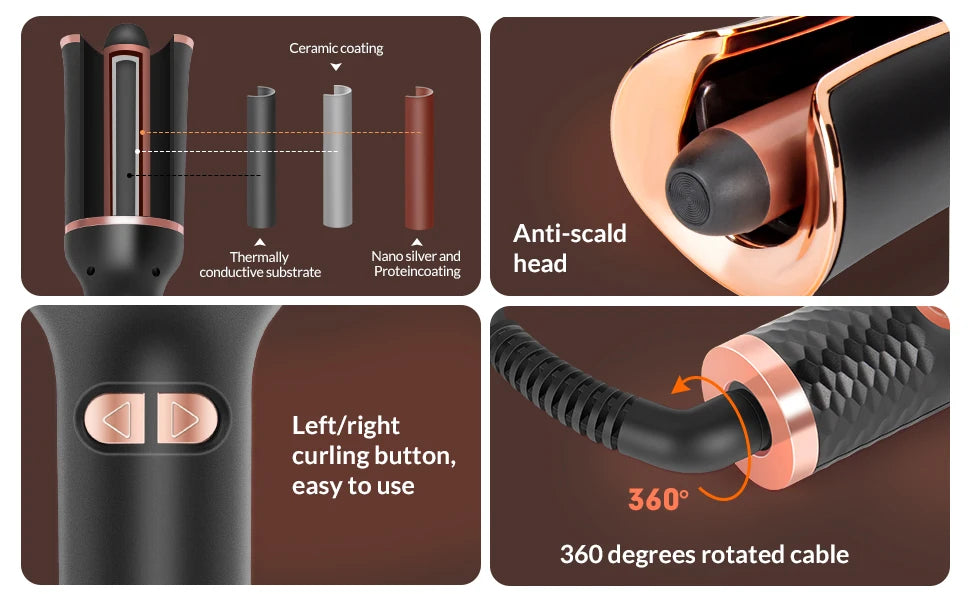Marbendi Automatic Hair Curler for Effortless Waves