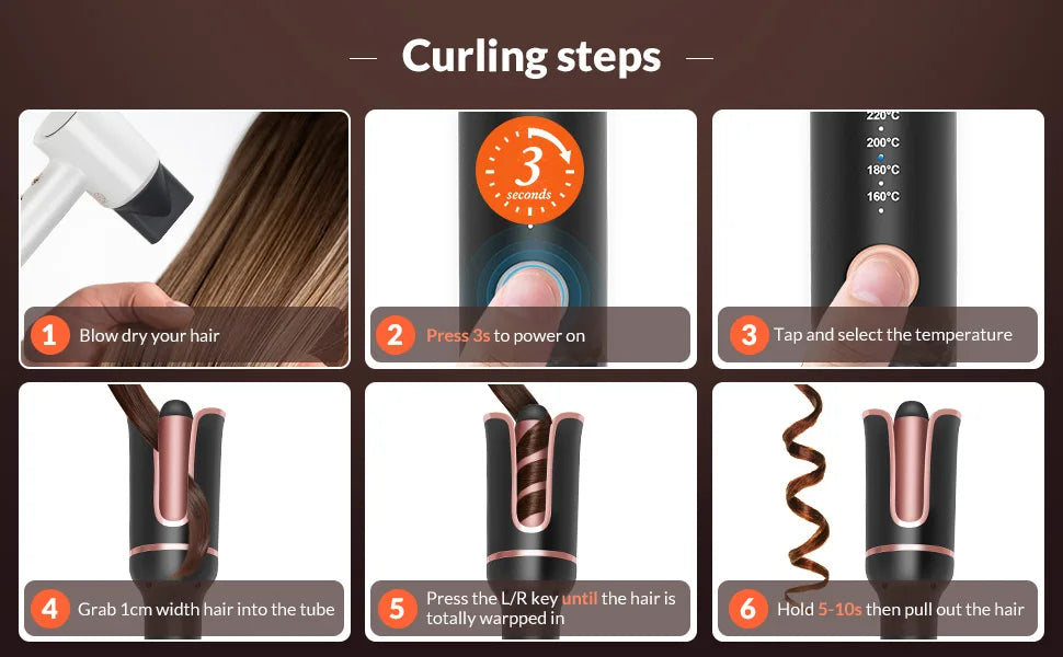 Marbendi Automatic Hair Curler for Effortless Waves