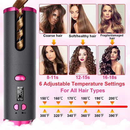 Marbendi Wireless Automatic Curling Iron for Effortless Waves