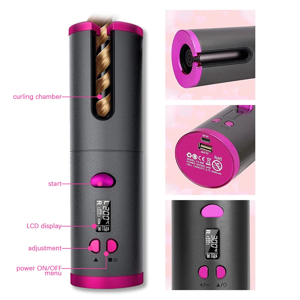 Marbendi Wireless Automatic Curling Iron for Effortless Waves