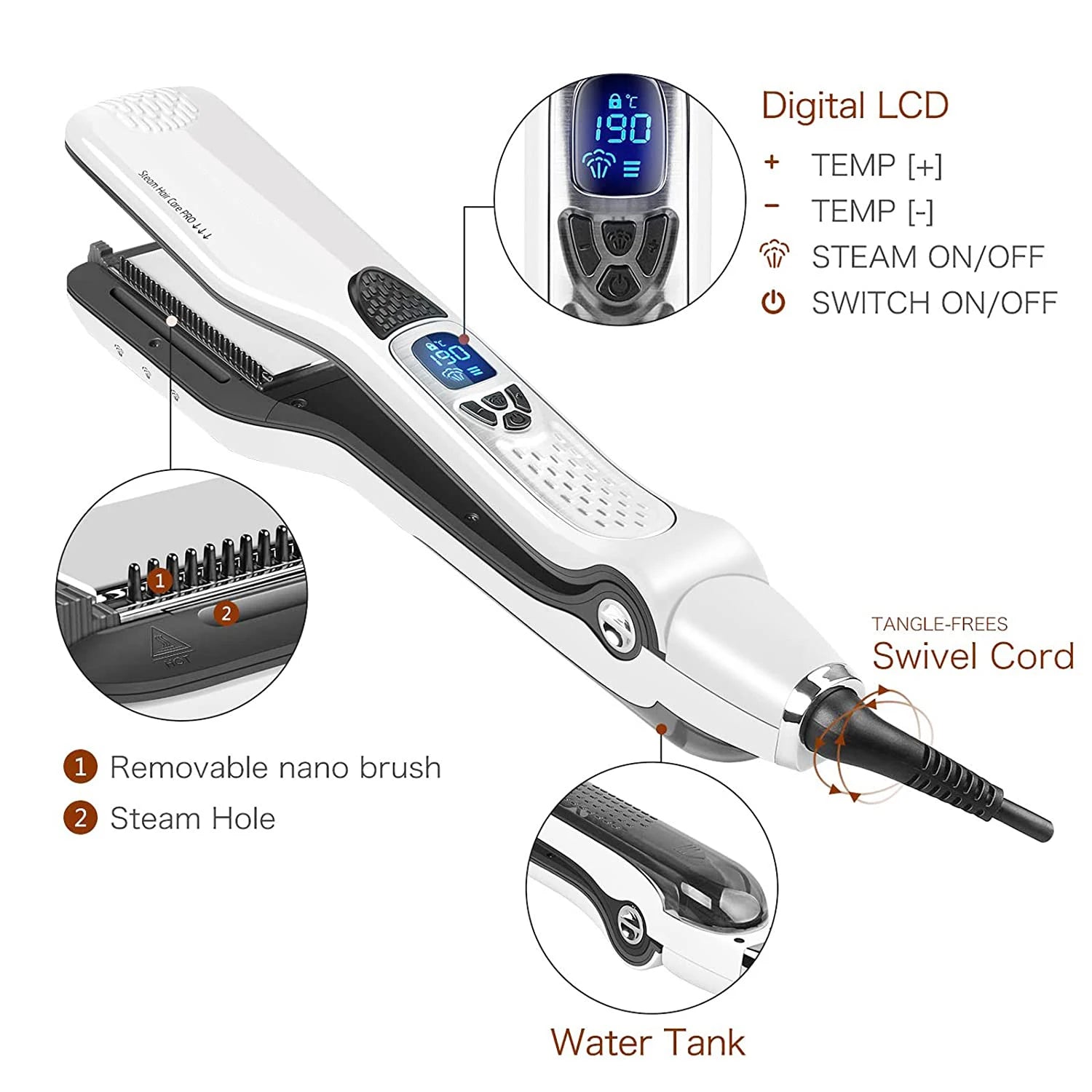Marbendi Dual Voltage Titanium Hair Straightener Tool
