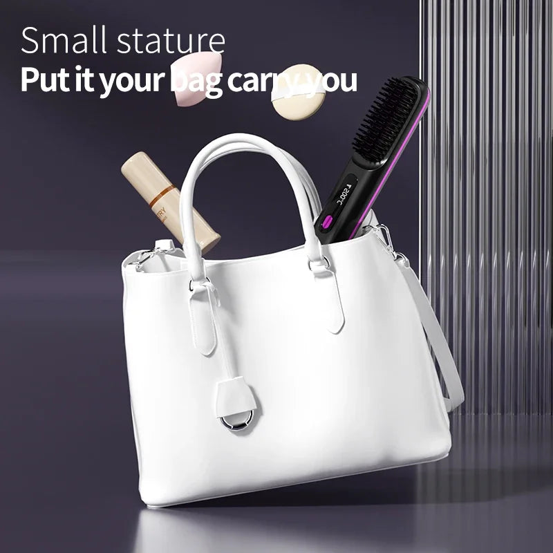 Wireless Ceramic Hair Straightener Brush