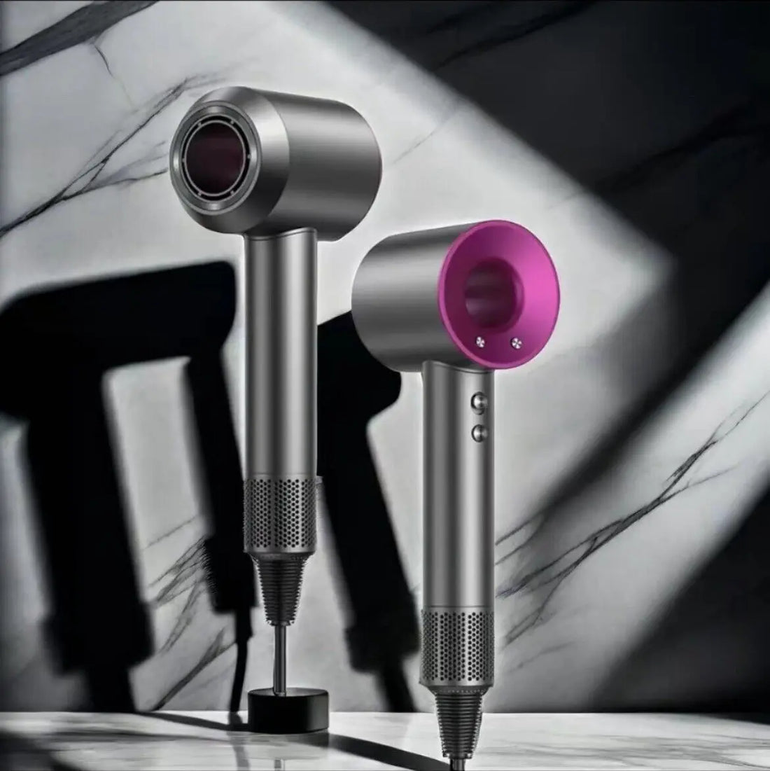 Marbendi Pink and Grey Supersonic Hair Dryer with Attachments