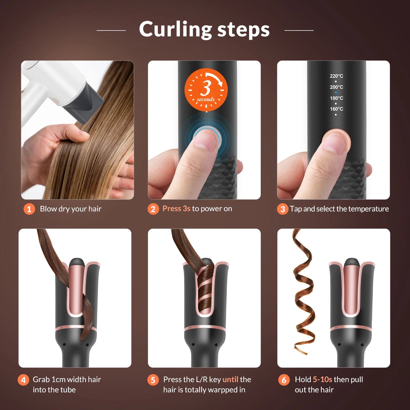 Marbendi Automatic Hair Curler for Effortless Waves